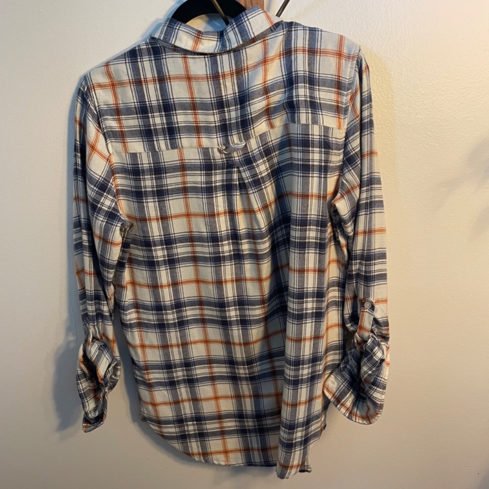 Thread & Supply Checkered Button-Down Shirt - Ora… - image 3